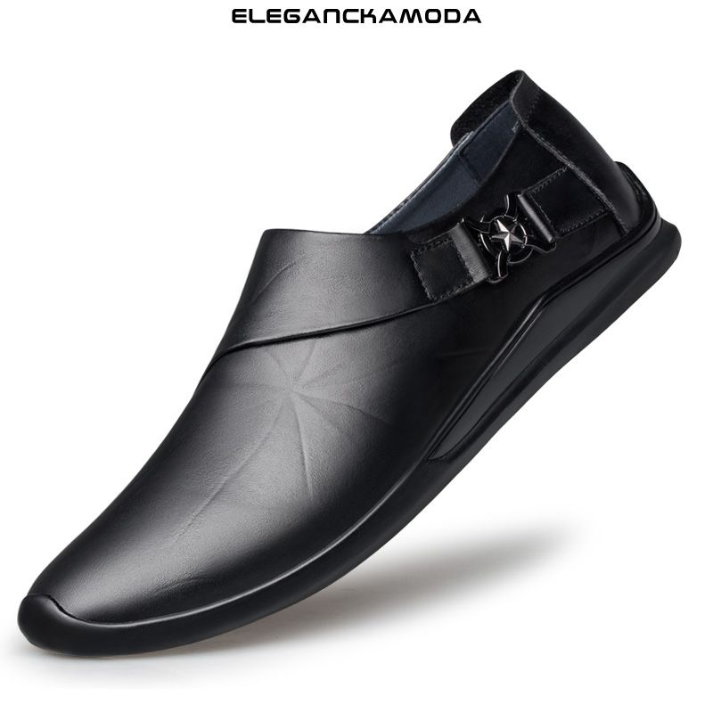 buty męskie monk business casual skórzane buty wyjściowe wygodne do jazdy czarne