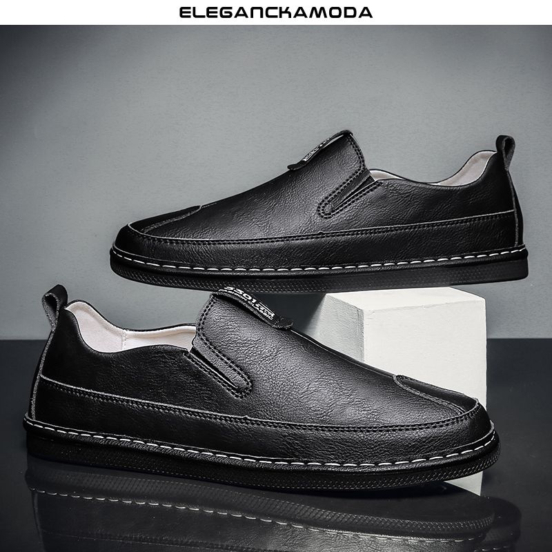 mokasyny męskie modne przystojne uniwersalne i wygodne czarne buty wizytowe