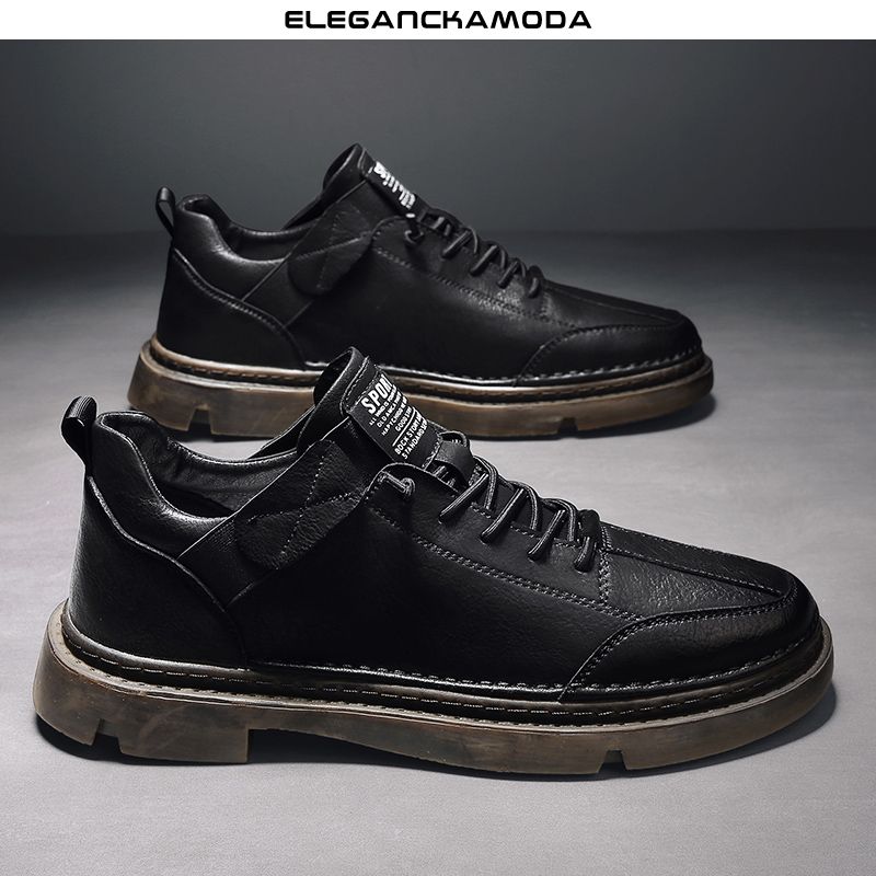 wygodne męskie buty martin buty skórzane biznesowe casualowe buty narzędziowe czarne